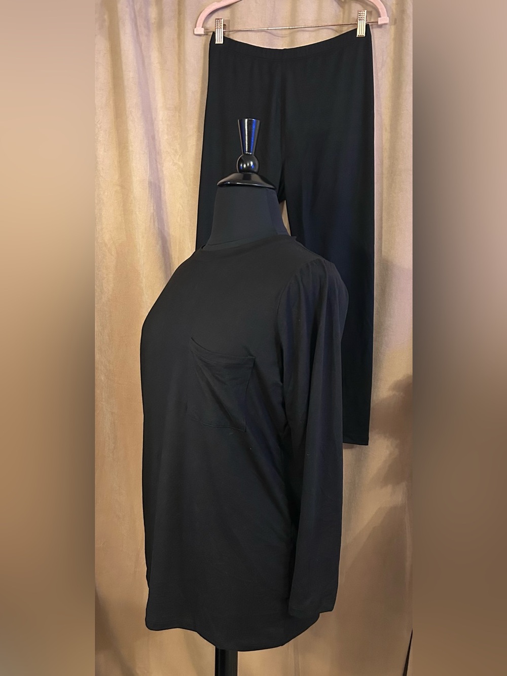 ZENANA BLACK LONG SLEEVE PANT SET - Picture 4 of 6